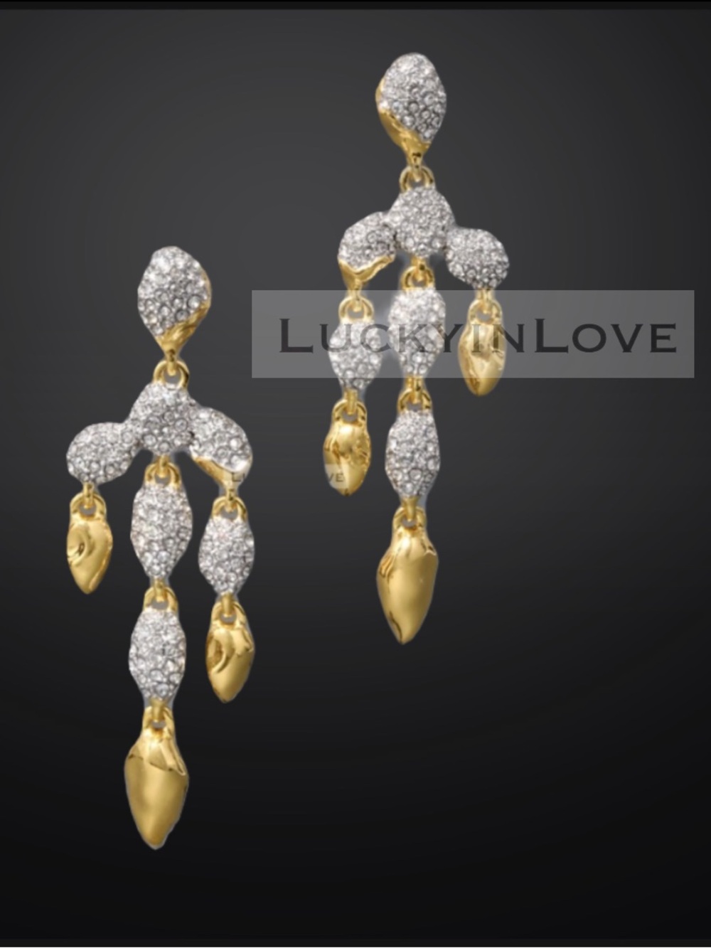 ALEXIS BITTAR • Solanales Crystal Pebble Chandelier Earrings